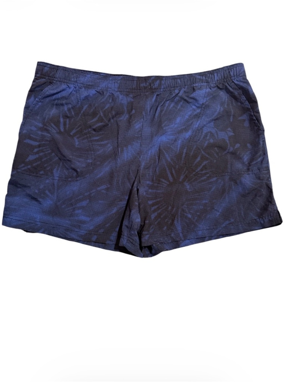 Columbia Men's Navy Blue & Black Patterned Swim Trunks Pockets Size XL